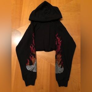 Fashion Nova cropped flame hoodie